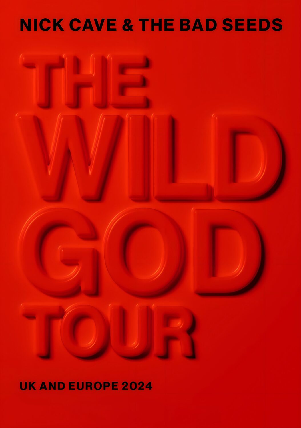 NICK CAVE & THE BAD SEEDS 2024 UK & Europe Tour Poster