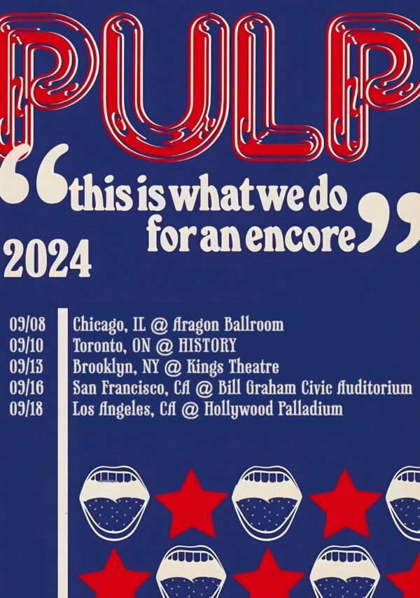 PULP (band) 2024 North American Tour Poster