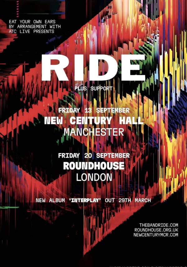 RIDE (band) 2024 UK Tour: LONDON - MANCHESTER Poster
