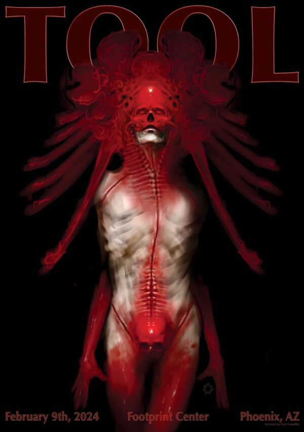 TOOL (band) Fear Inocolum In Concert 2024 U.S. Tour:  PHOENIX, AZ Footprint Center Poster