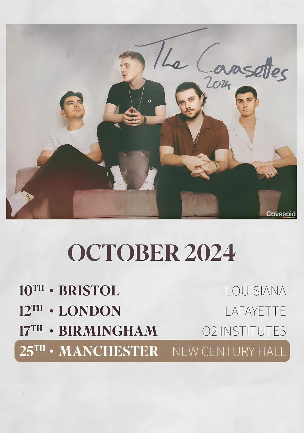 THE COVASETTES One Tear At A Time 2024 UK Tour Poster