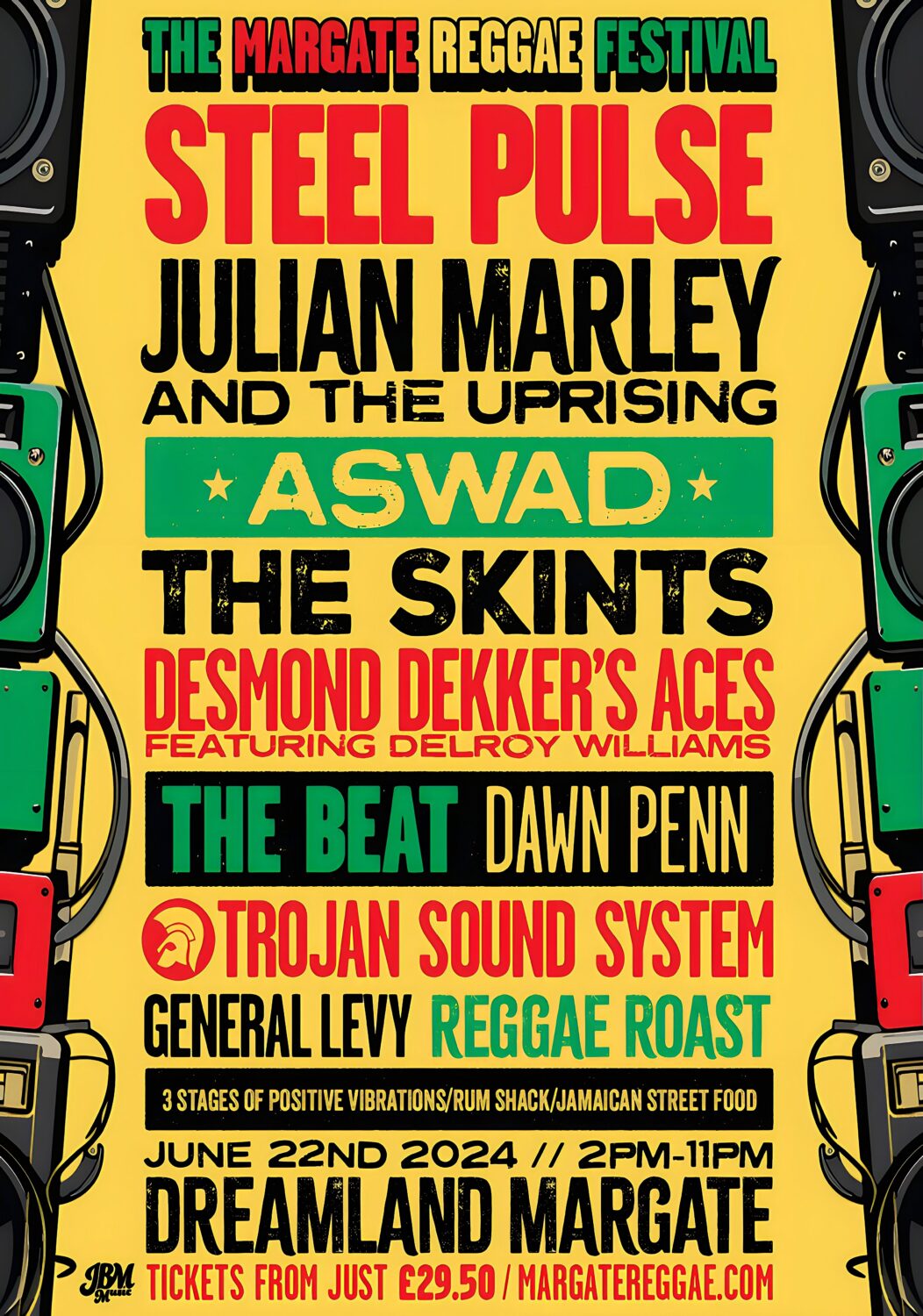 ARGATE REGGAW FESTIVAL 2024 DREAMLAND Margate Poster