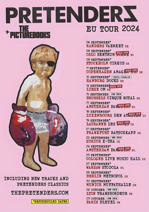 THE PRETENDERS (band) Relentless 2024 Europe Tour Poster