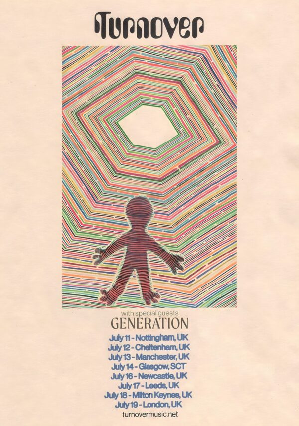 TUNROVER (band) Myself In The Way 2024 UK Tour Poster