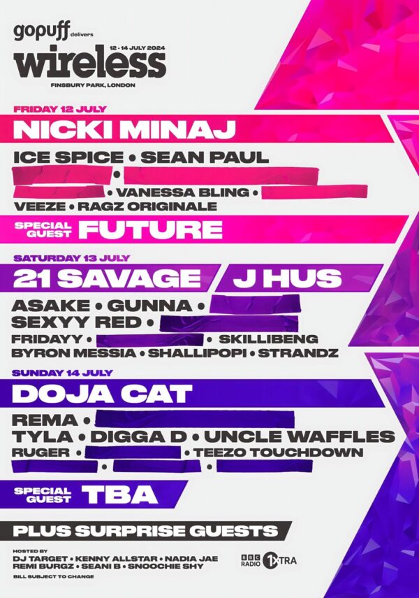WIRELESS 2024 FESTIVAL LONDON Finsbury Park Poster