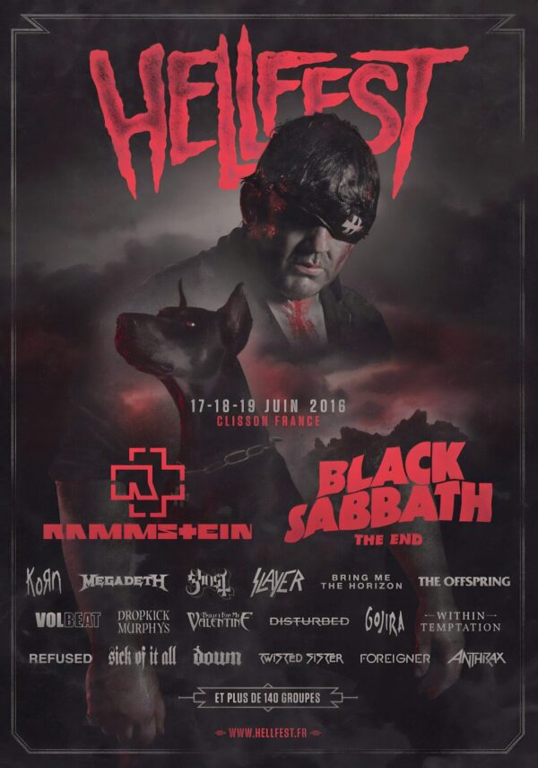 HELLFEST 2016 - Rammstein 0 Black Sabbath - Korn Festival Line Up Poster Print
