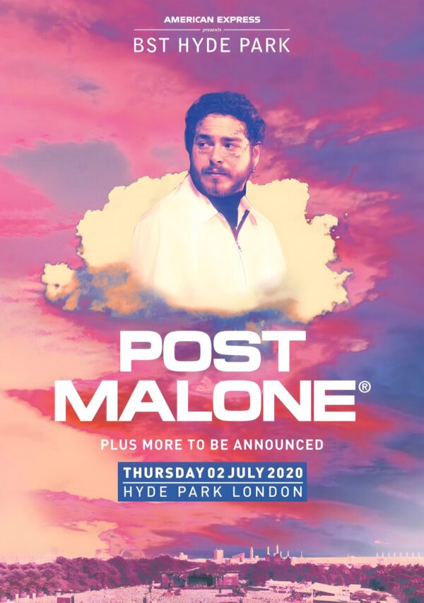 POST MALONE 2020 Tour: LONDON Hyde Park Poster