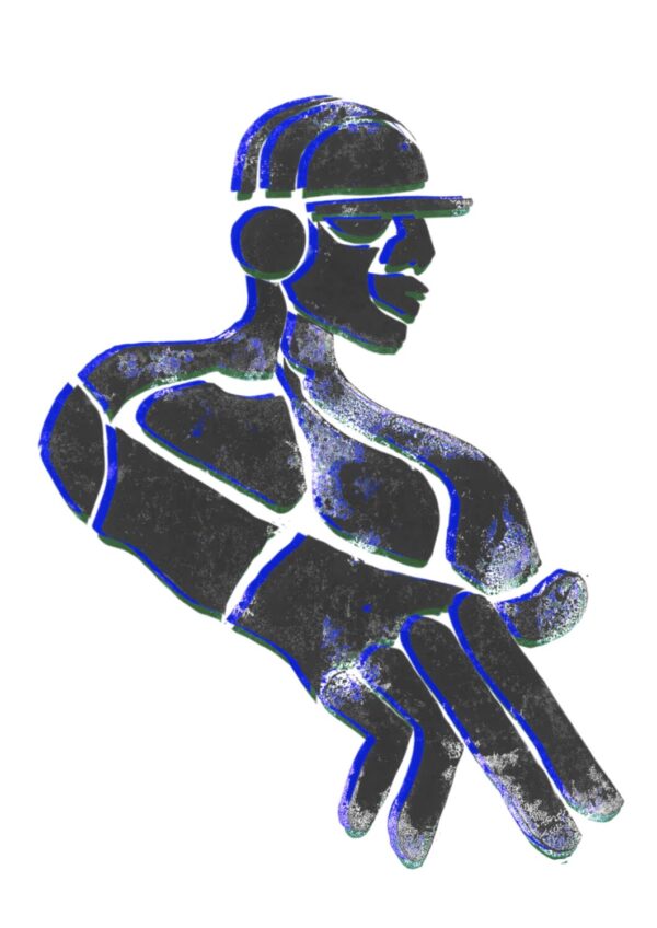 AMIRAH AZIZ - DJ SPINNA (Blue) Art Poster Print