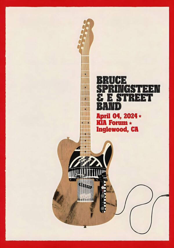 BRUCE SPRINGSTEEN 2024 World Tour:  INGLEWOOD Poster