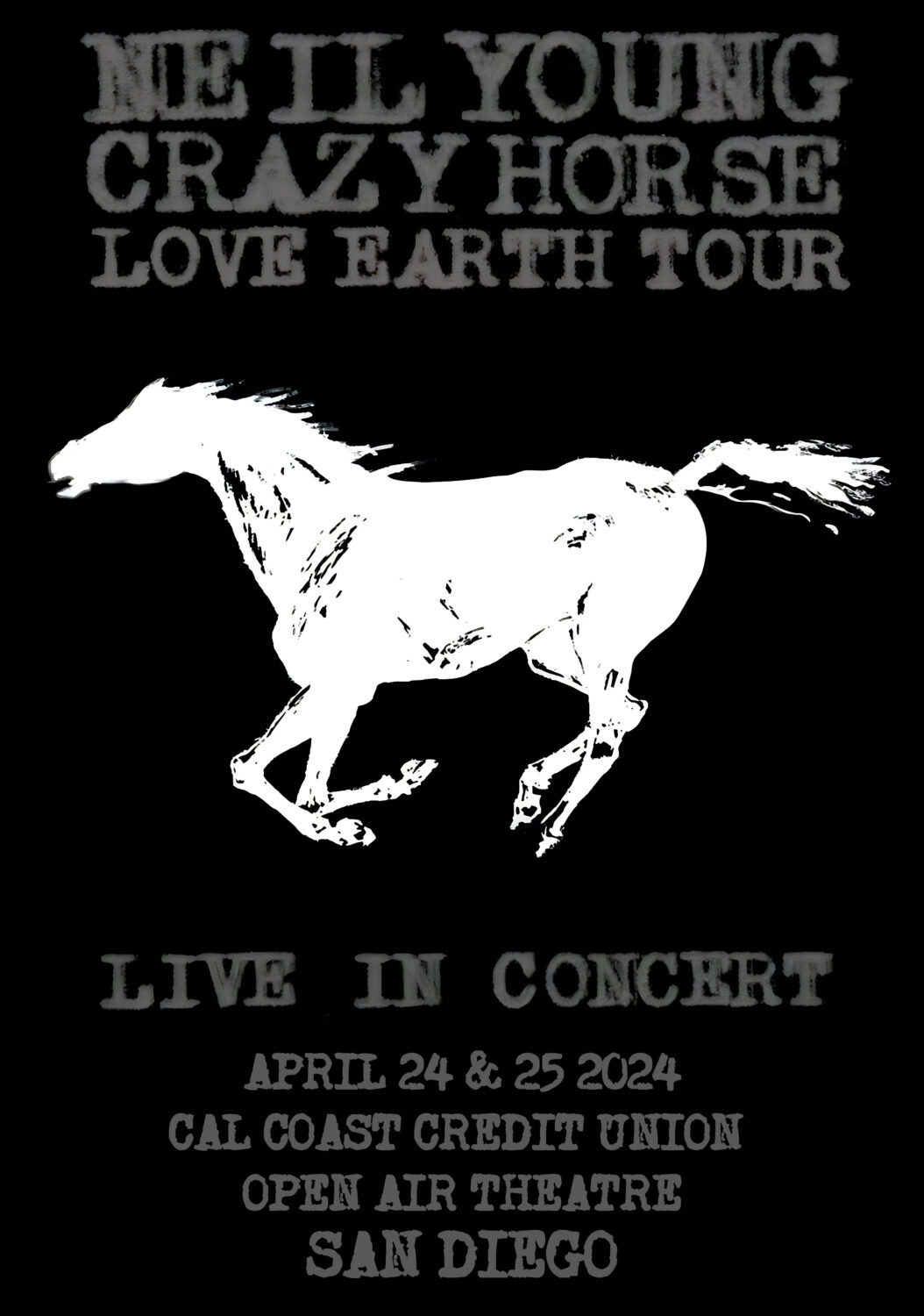 NEIL YOUNG Love Earth 2024 Tour: SAN DIEGO Poster