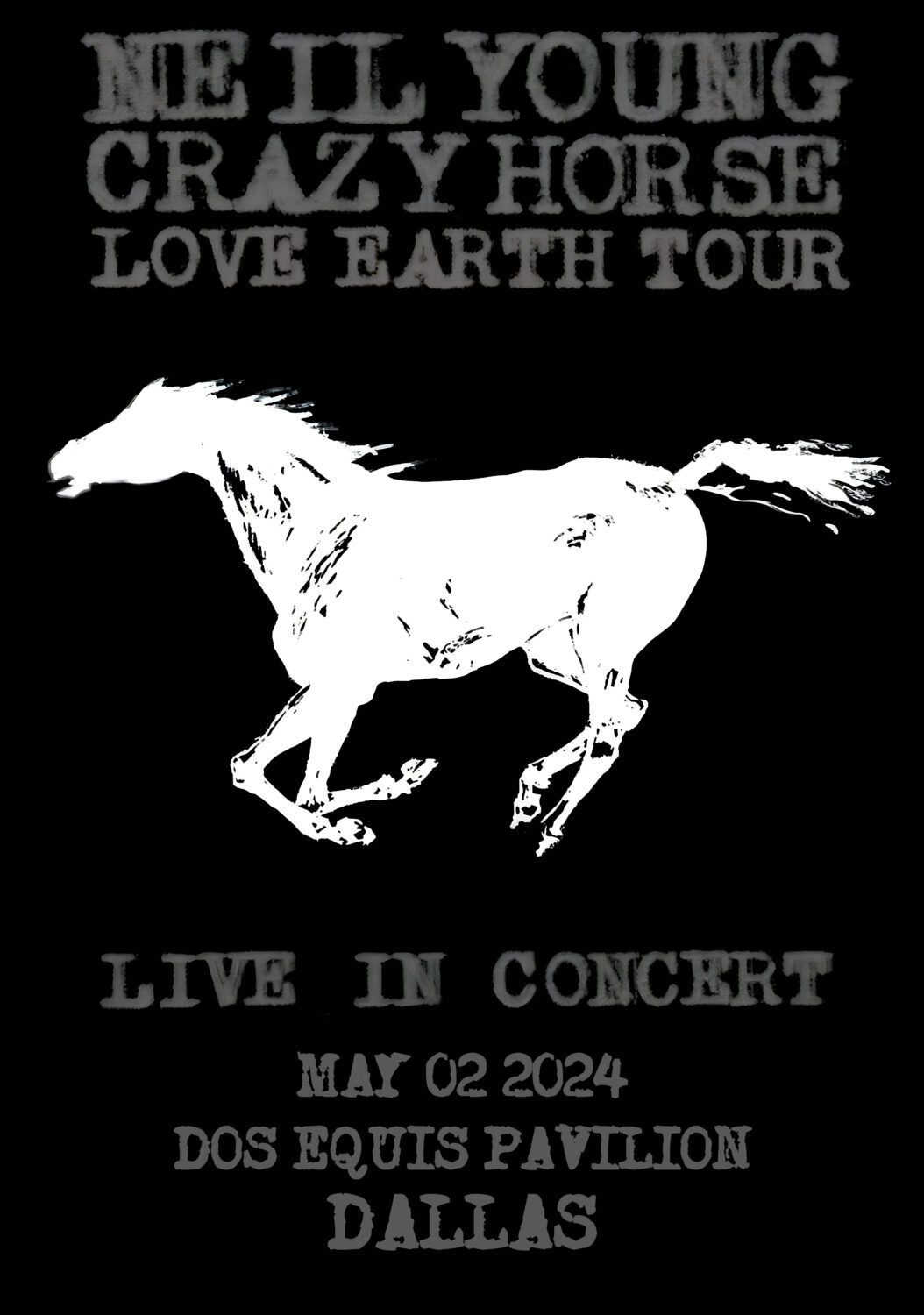 NEIL YOUNG Love Earth 2024 Tour: DALLAS Poster