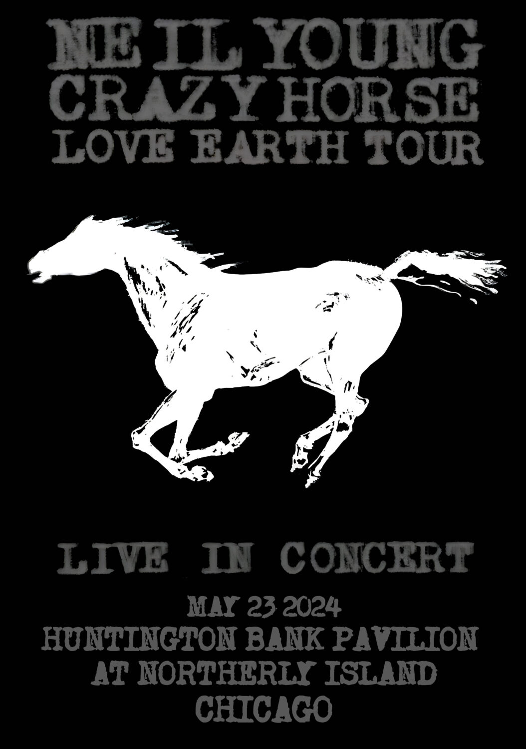 NEIL YOUNG Love Earth 2024 Tour: CHICAGO Poster