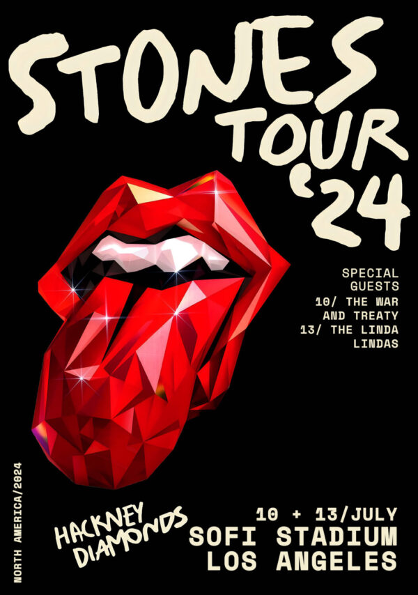 ROLLING STONES Hackney Diamonds 2024 Tour: LOS ANGELES, CA, SoFi Stadium Poster Print