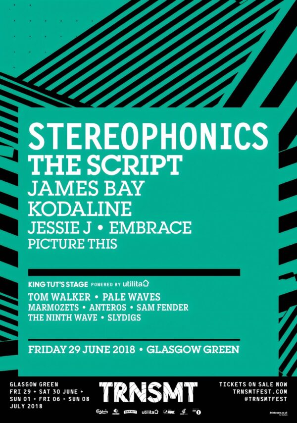 TRNSMT FESTIVAL 2018 Stereophonics Line Up Poster