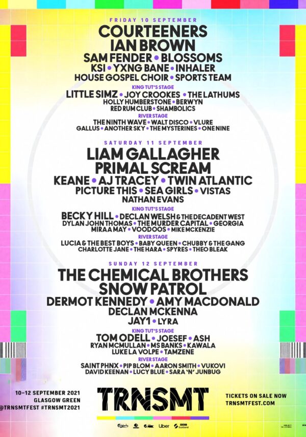 TRNSMT FESTIVAL 2021 Line Up Poster