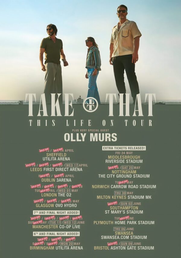 TAKE THAT 2024 Tour UK Arena - Stadium Tour Poster