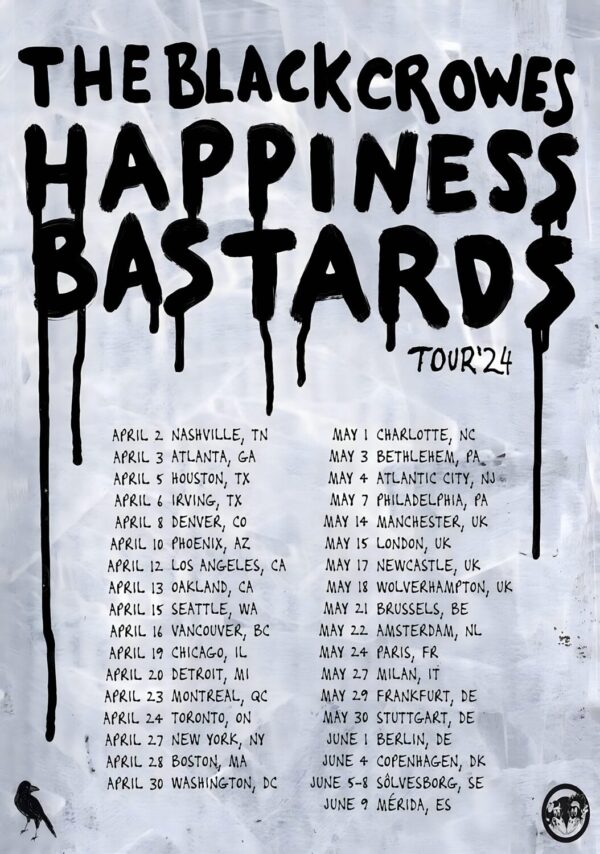 THE BLACK CROWES Happiness Bastards 2024 UK Tour Poster
