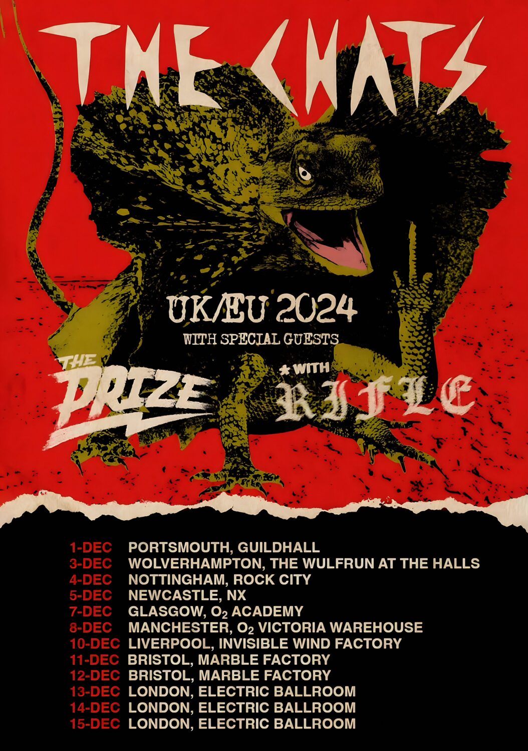 THE CHATS (band) Get Fucked 2024 UK Tour Poster Print