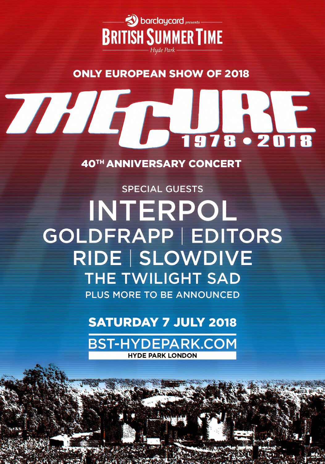 THE CURE 40th Anniversary Tour: LONDON Hyde Park Poster