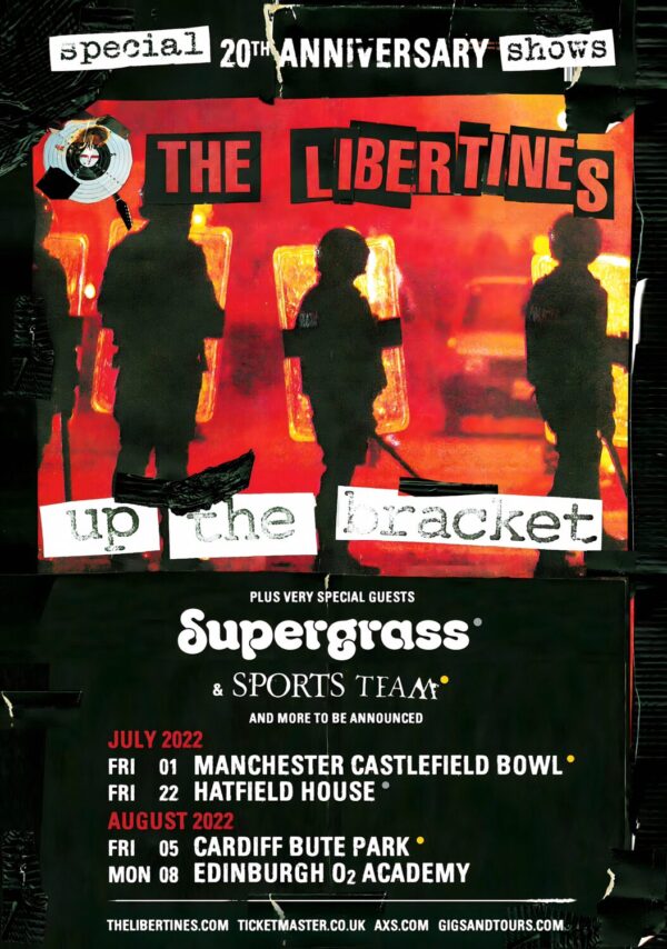 THE LIBERTINES 2022 20th Anniversary UK Tour Poster