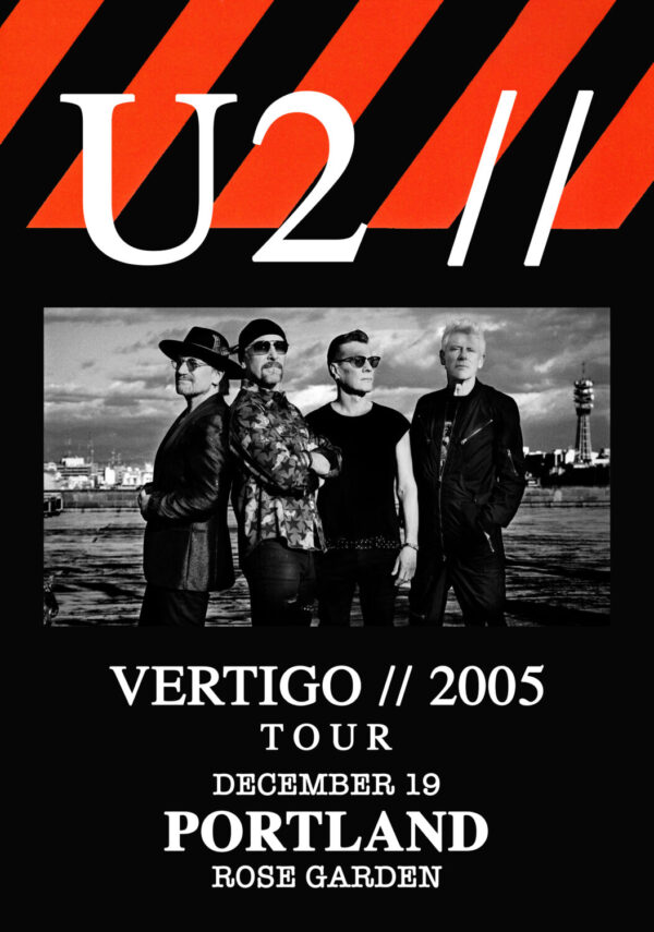 U2 Vertigo 2005 Tour: PORTLAND OR Rose Garden Poster