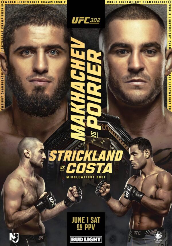 UFC 302 Islam Makhachev vs Dustin Poirier 2024 Fight MMA Poster Print