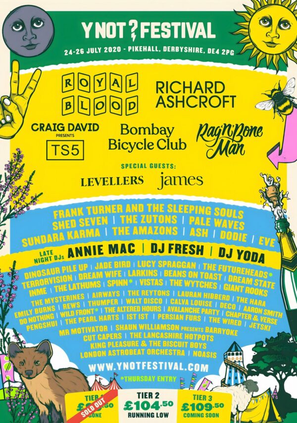 Y NOT? FESTIVAL 2020 Line Up Poster