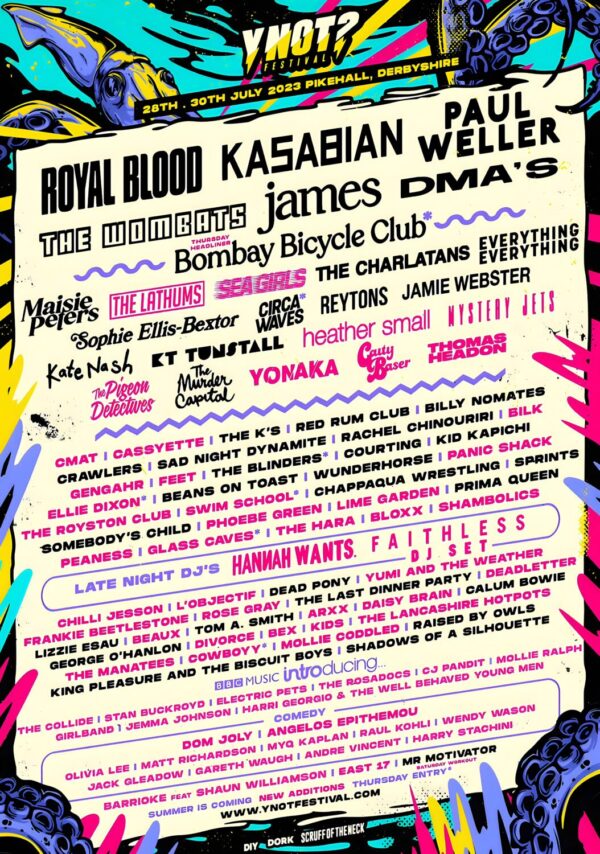 Y NOT? FESTIVAL 2023 Line Up Poster