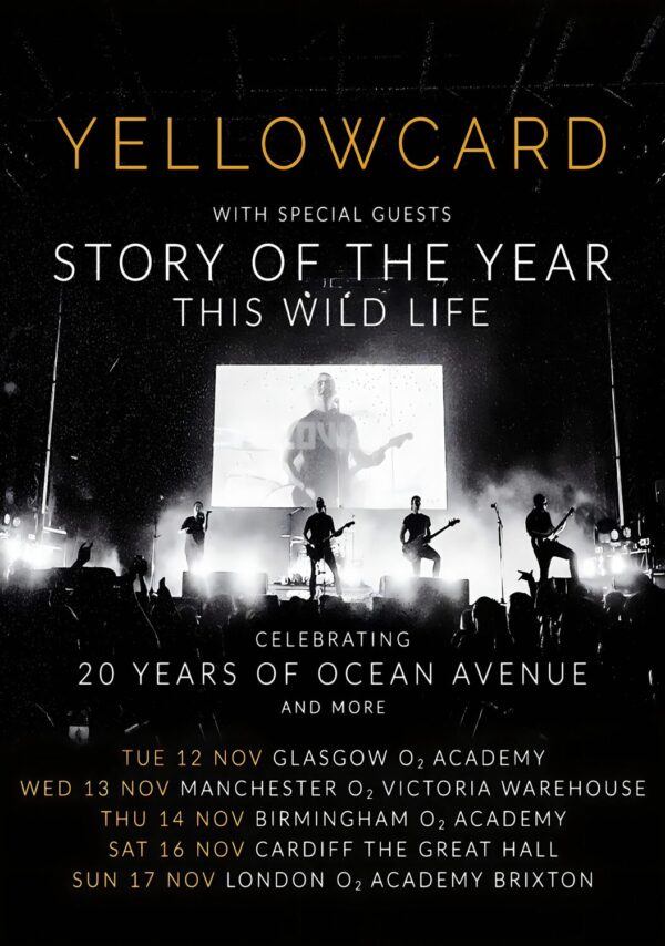YELLOWCARD A Hopeful Sign 2024 UK Tour Poster