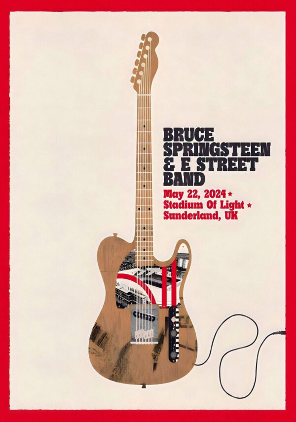 BRUCE SPRINGSTEEN & E Street Band 2024 World Tour: SUNDERLAND Stadium of Light Poster Print