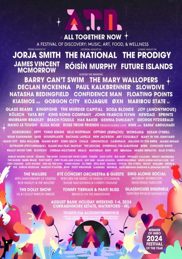 ALL TOGETHER NOW FESTIVAL 2024 - Jorja Smith - The National - The Prodigy Line Up Poster