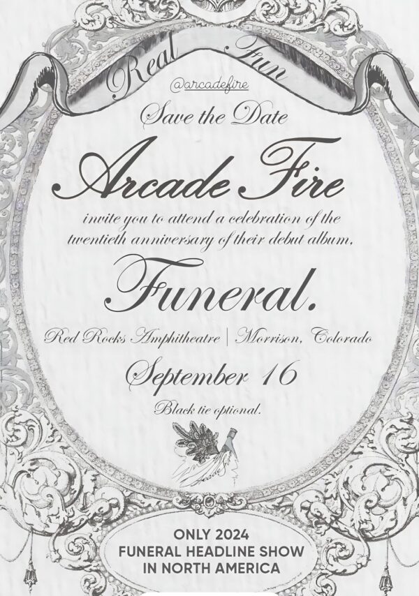 ARCADE FIRE Funeral - 20th Anniversary Tour: MORRISON, CO Red Rocks Amphitheatre Poster