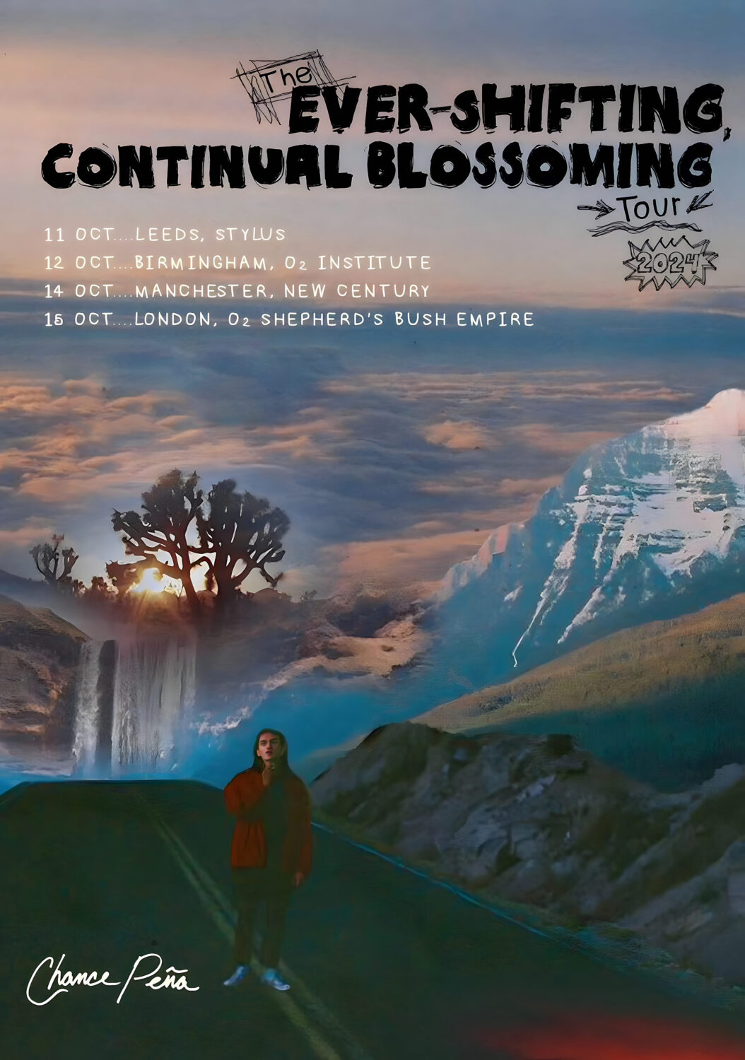 CHANCE PEÑA The Ever-Shifting, Continual Blossoming 2024 UK Tour Poster