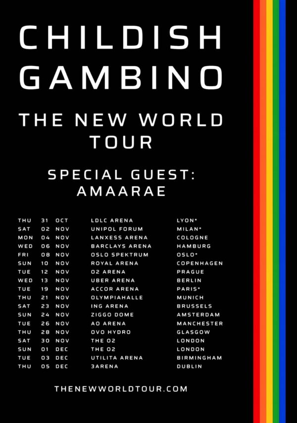 CHILDISH GAMBINO 2024 UK & Europe 2024 Tour Poster
