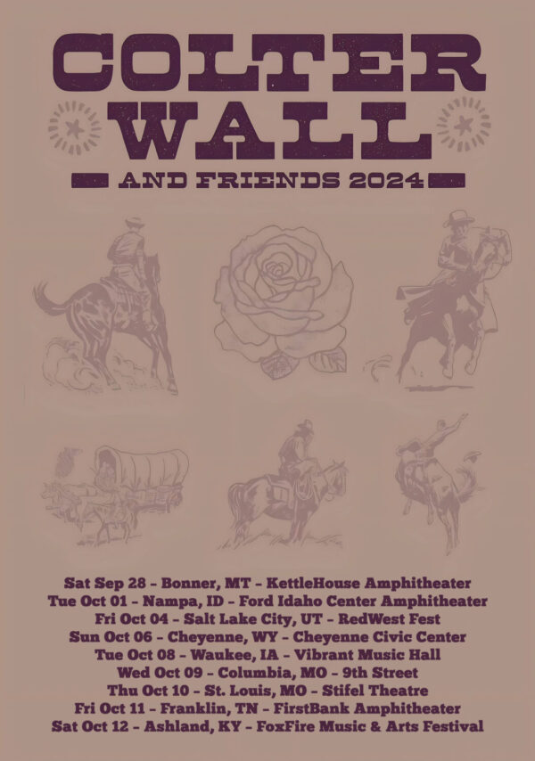 COLTER WALL Colter Wall & Friends 2024 North America Tour Poster