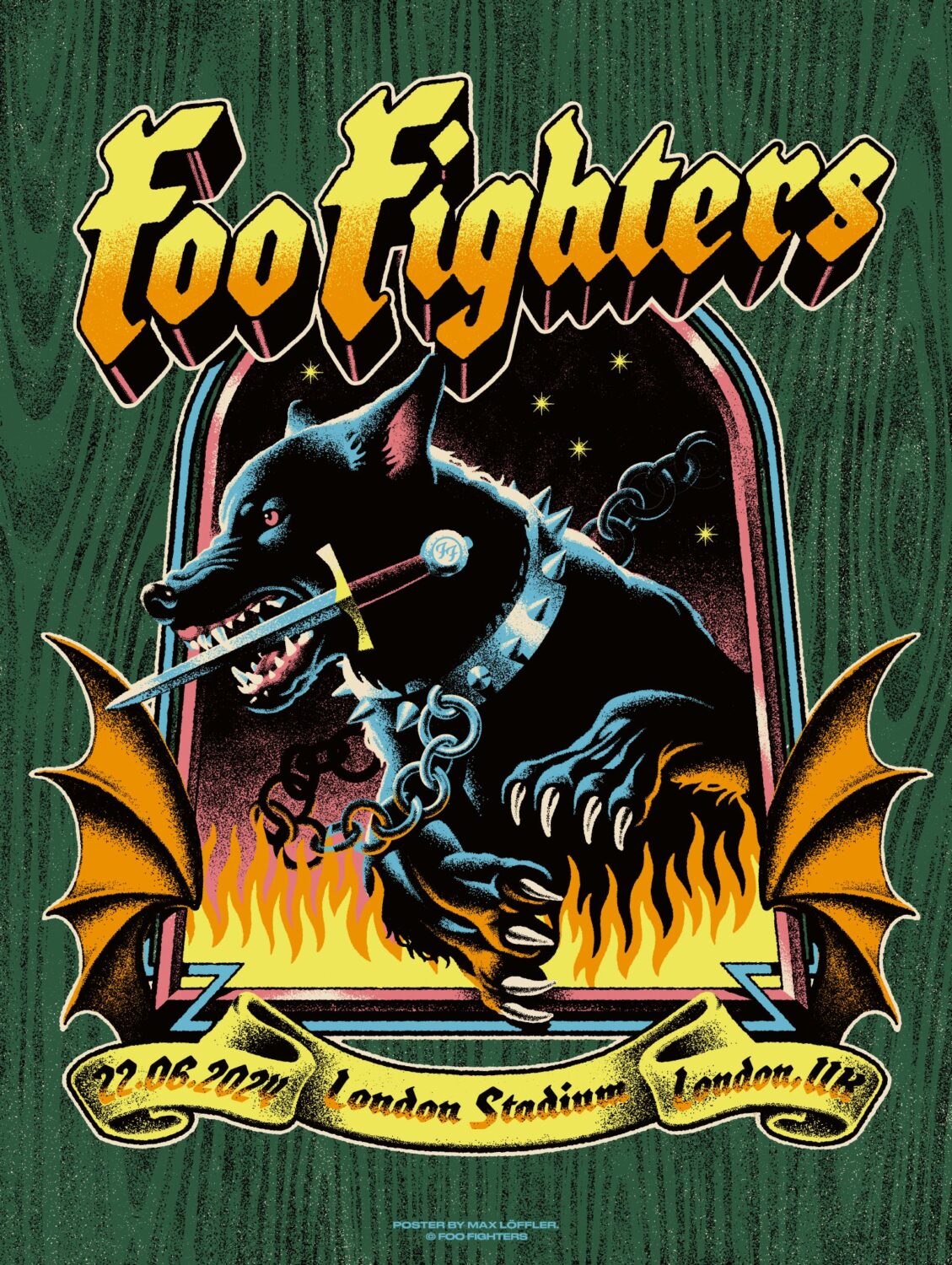 FOO FIGHTERS UK Tour LONDON Stadium 22 June 2024 Poster