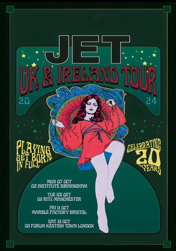 JET (band) Get Born 20th Anniversary 2024 UK Tour Poster