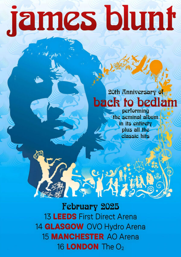 JAMES BLUNT 2025 UK Arena Tour Poster