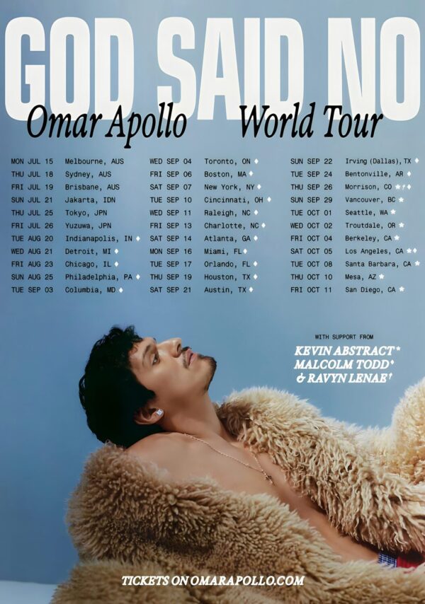 OMAR APOLLO God Said No 2024 World Tour Poster