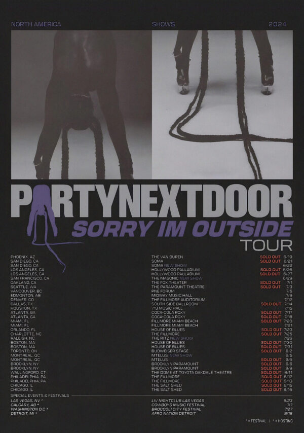 PARTYNEXTDOOR 2024 North America Tour Poster
