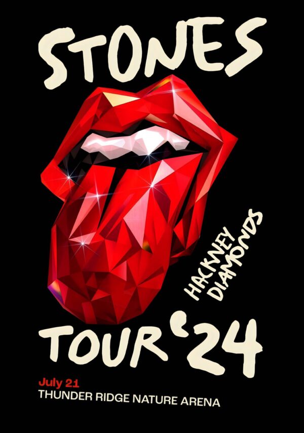 ROLLING STONES Hackney Diamonds 2024 North America Tour: RIDGEDALE, MO Thunder Ridge Nature Arena Poster Print