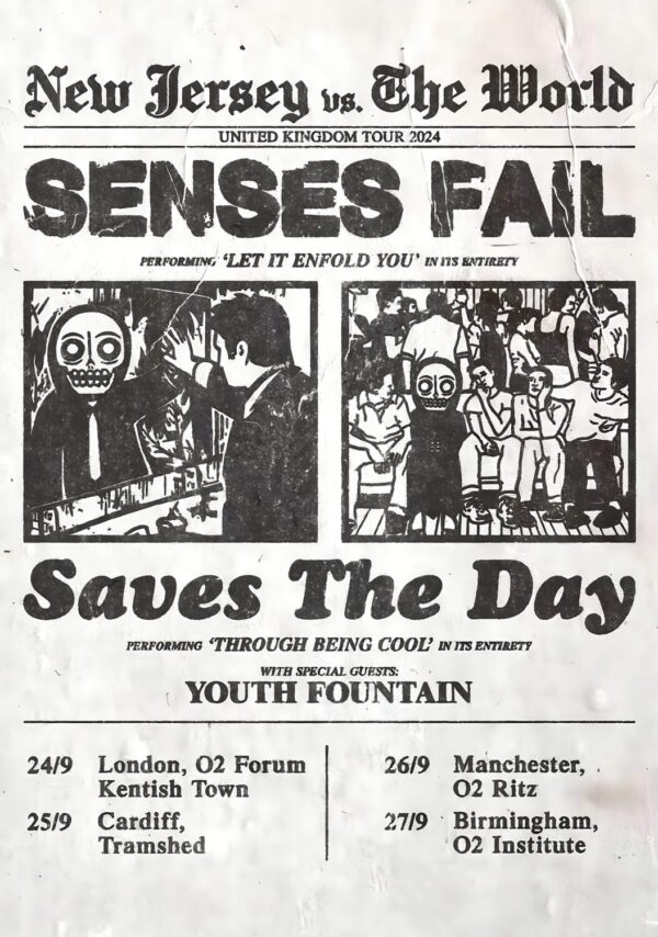 SENSES FAIL - SAVES THE DAY 2024 UK Tour Poster