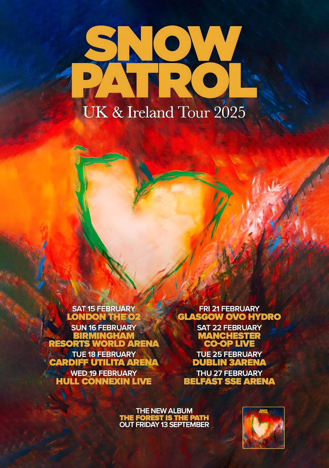 SNOW PATROL The Forest Is the Path 2024 UK Arena Tour Poster Print