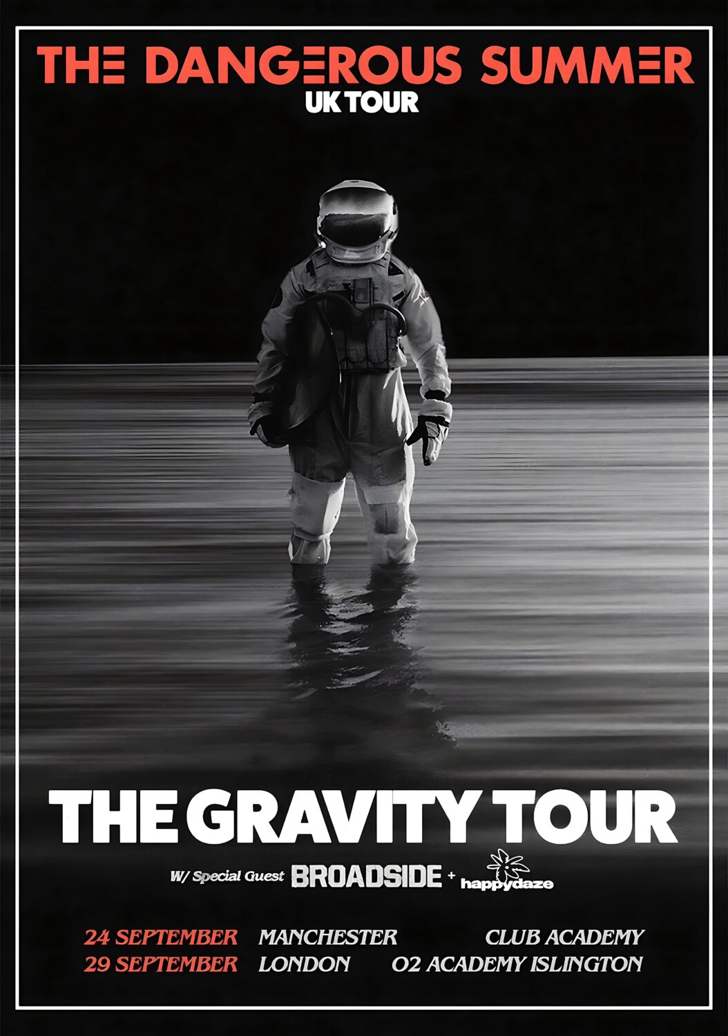 THE DANGEROUS SUMMER The Gravity 2024 UK Tour: MANCHESTER - LONDON Poster  Print, image size:1054x1500
