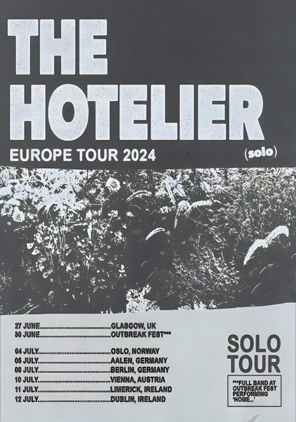 THE HOTELIER Europe Summer UK & Europe 2024 Tour Poster