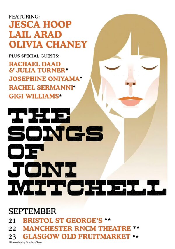 THE SONGS OF JONI MITCHEL Jesca Hoop - Tail Arad - Olivia Chaney 2024 UK Tour Poster Print