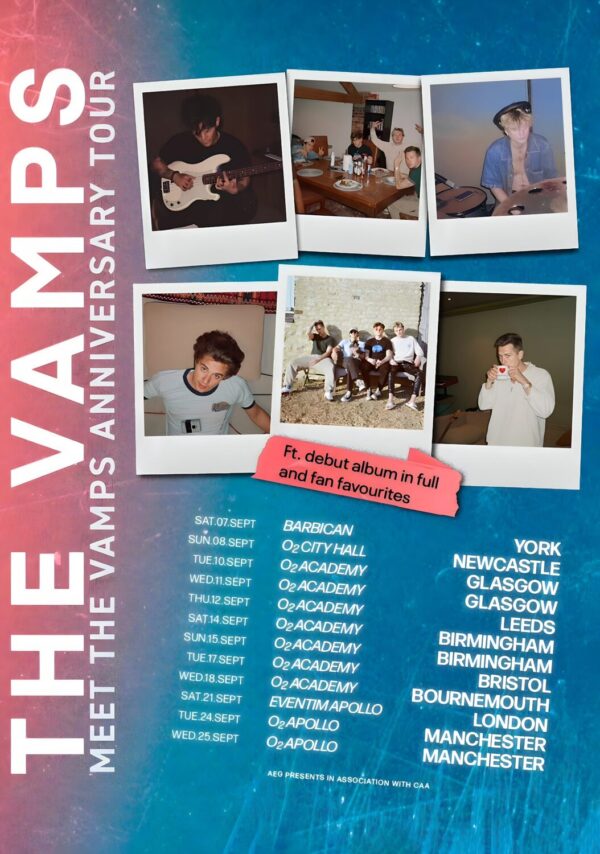 THE VAMPS Meet The Vamps 2024 Anniversary UK Tour Poster