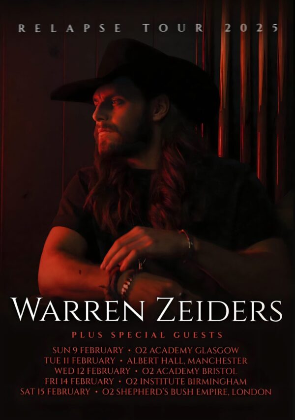 WARREN ZEIDERS Relapse 2025 UK Tour Poster