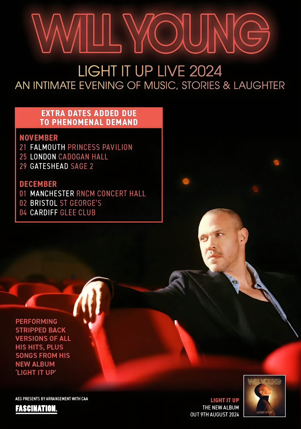 WILL YOUNG Live 2024 November -December UK Tour Poster