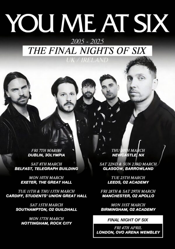 YOU ME AT SIX 2025 UK & Ireland Tour Poster Print